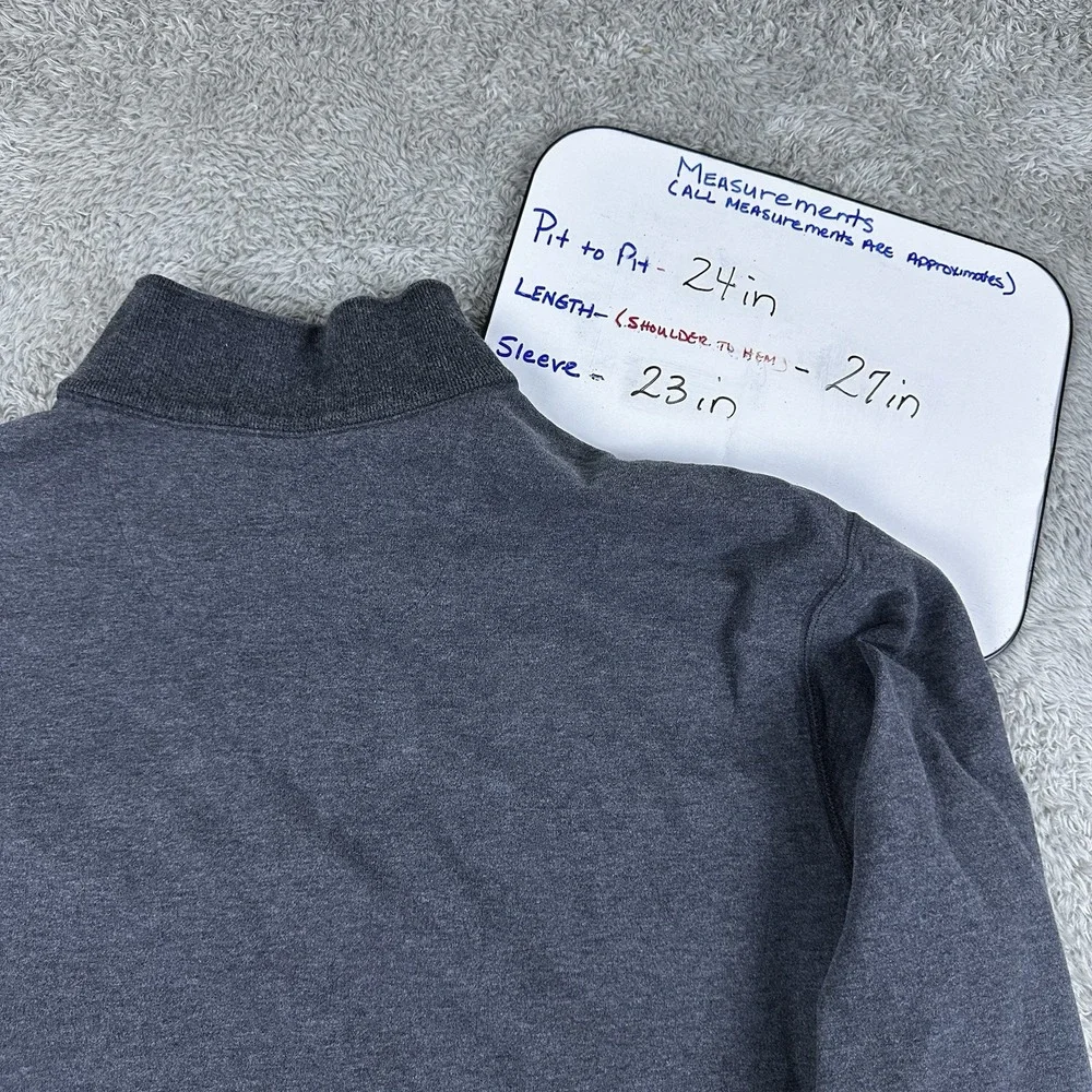 Tasso Elba Mens 1/4 Zip Pullover Charcoal Gray‎ 100% Cotton Large Smart Casual